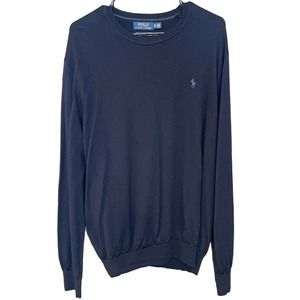 Polo Ralph Lauren Men’s XL Crew Neck Washable Merino Wool Pullover Sweater Blue